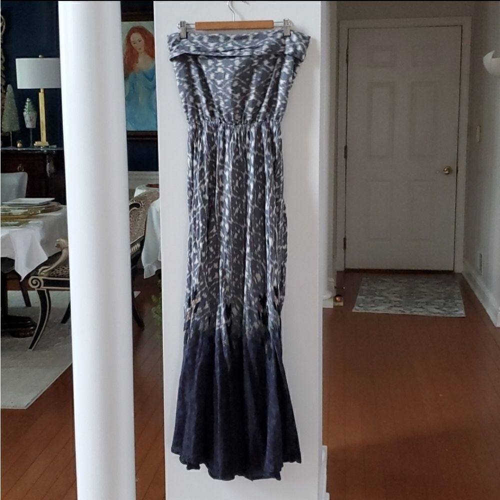 Nicholas K for Free People Boho Beaded Strapless Maxi Dress